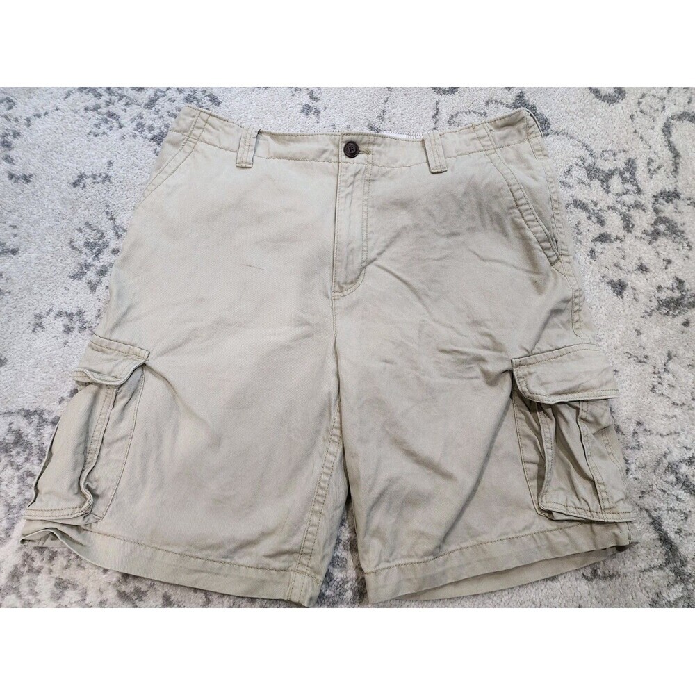 Aeropostale Men's Cargo Shorts 38 Khaki Beige Pocket Preppy Cotton 11" Inseam
